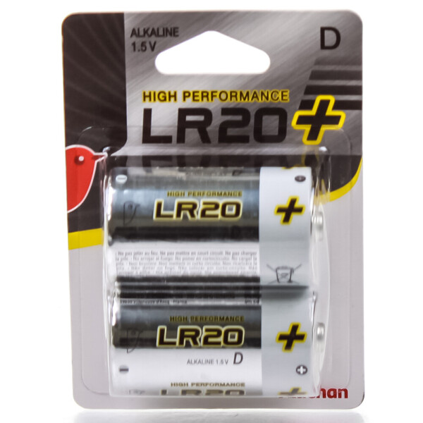 

Батарейки щелочные Auchan LR20+ 2 шт./уп (D)