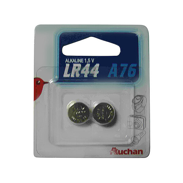 

Батарейка алкалиновая Auchan LR44 A76, 2 шт.