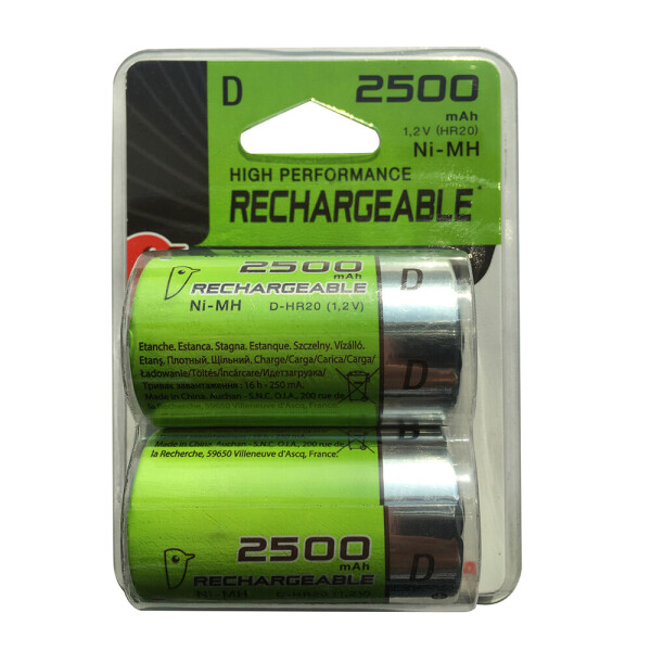 

Аккумулятор Auchan HR20 2500 mAh, 2 шт.