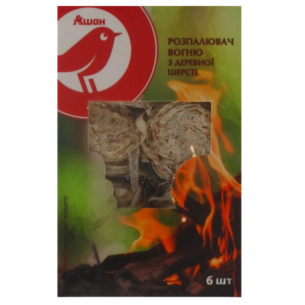 

Разжигатель Auchan с древесной шерсти, 6 шт.