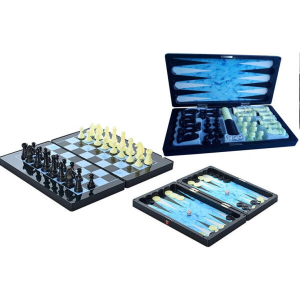 

Игровой набор магнитные шашки шахматы нарды 3 в 1 (34534773)