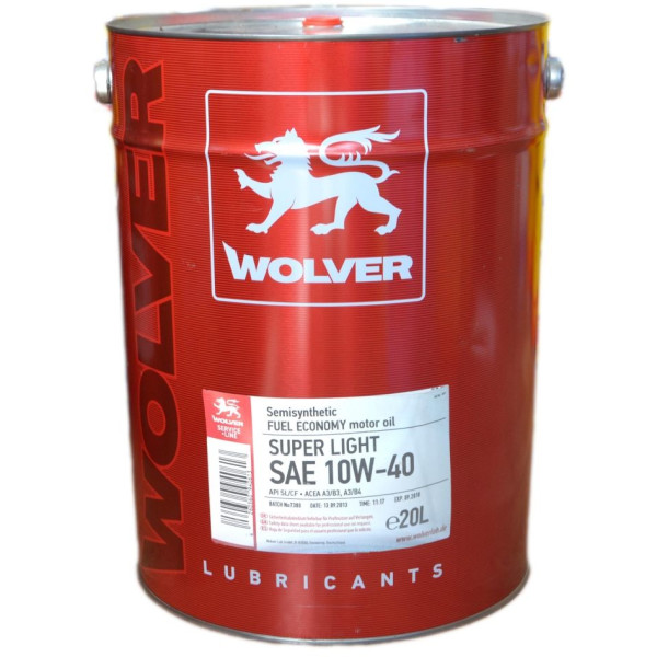 

Моторное масло Wolver Super Light 10W-40 20 л