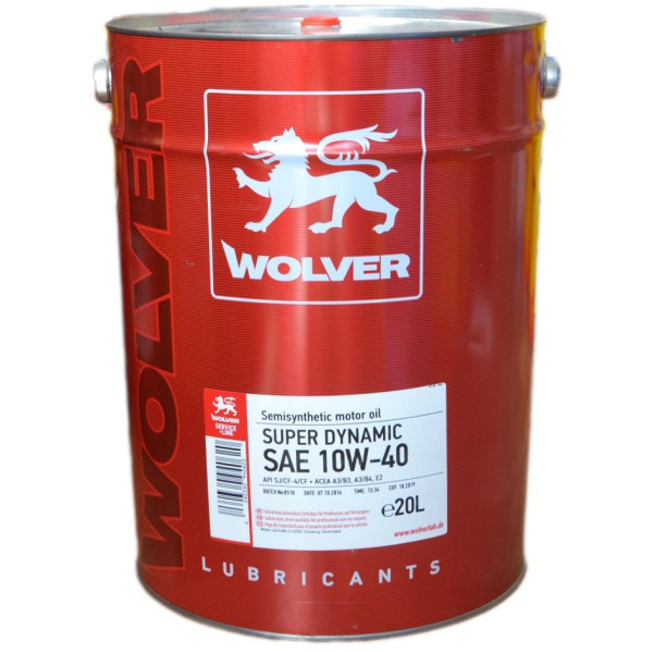 

Моторное масло Wolver Super Dynamic 10W-40 20 л