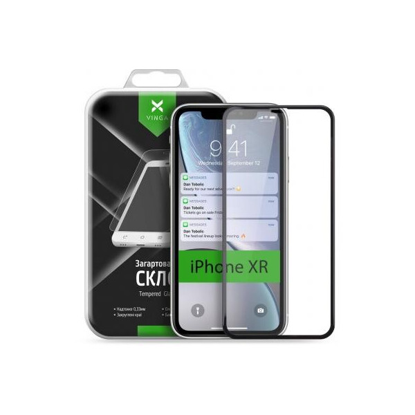 

Стекло защитное Vinga для Apple iPhone XR/iPhone 11 Black (VTPGS-IXRB)