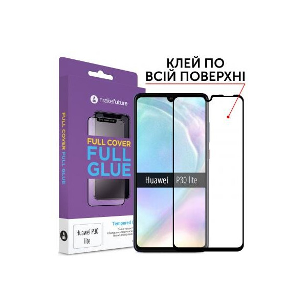

Стекло защитное MakeFuture для Huawei P30 Lite Black Full Cover Full Glue (MGF-HUP30L)