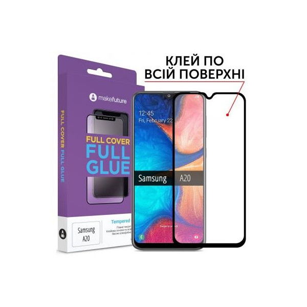 

Стекло защитное MakeFuture Samsung A20Full Cover Full Glue (MGF-SA205/MGF-SA200)