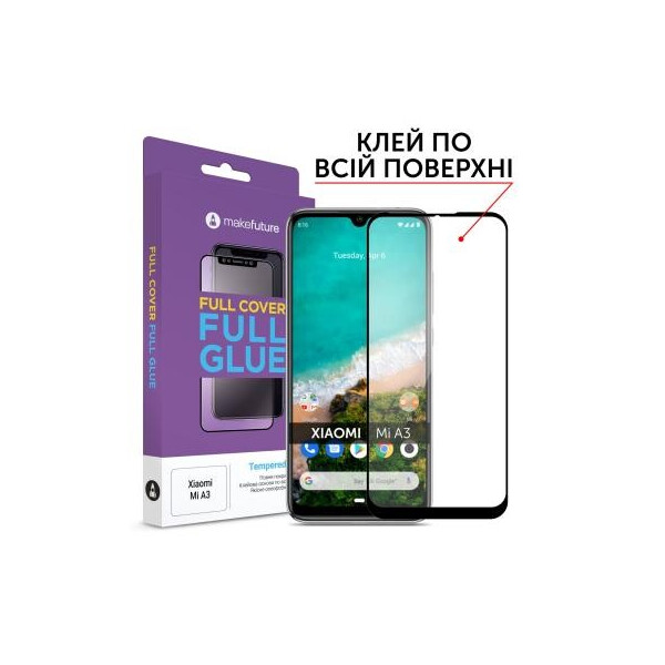 

Стекло защитное MakeFuture Xiaomi Mi A3 Black Full Cover Full Glue (MGF-XMA3)