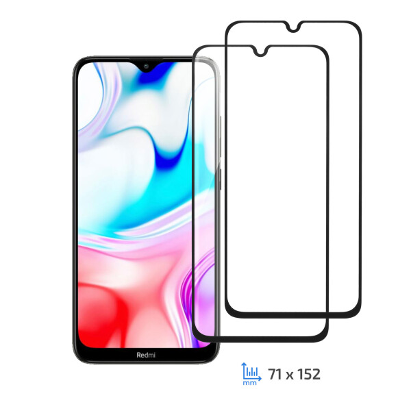 

Комплект 2 в 1 защитные стекла 2E для Xiaomi Redmi 8/8a, 2.5D FCFG, black border