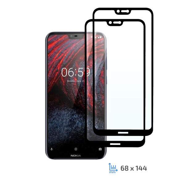 

Комплект 2 в 1 защитные стекла 2E Basic для Nokia 6.1 PLUS, FCFG, Black