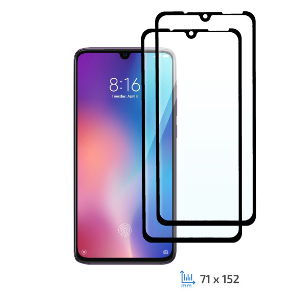 

Комплект 2 в 1 защитные стекла 2E Basic для Xiaomi MI 9, FCFG, Black
