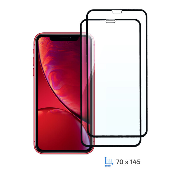 

Комплект 2 в 1 защитные стекла 2E Basic для Apple iPhone XR/11, FCFG, Black