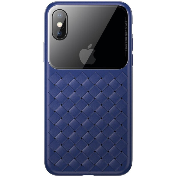 

Baseus для iPhone XS Glass &; Weaving, Blue