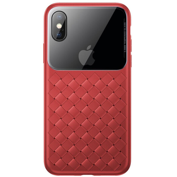 

Baseus для iPhone XS Glass &; Weaving, Red