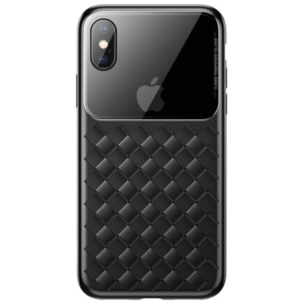 

Baseus для iPhone XS Glass &; Weaving, Black
