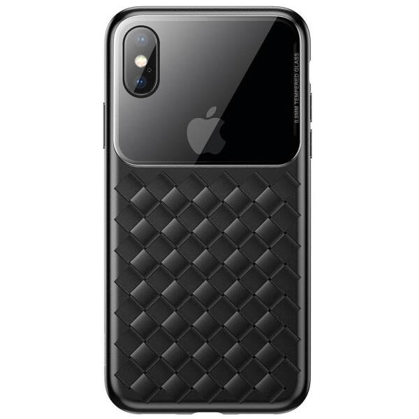 Baseus для iPhone XS Max Glass &; Weaving, Black