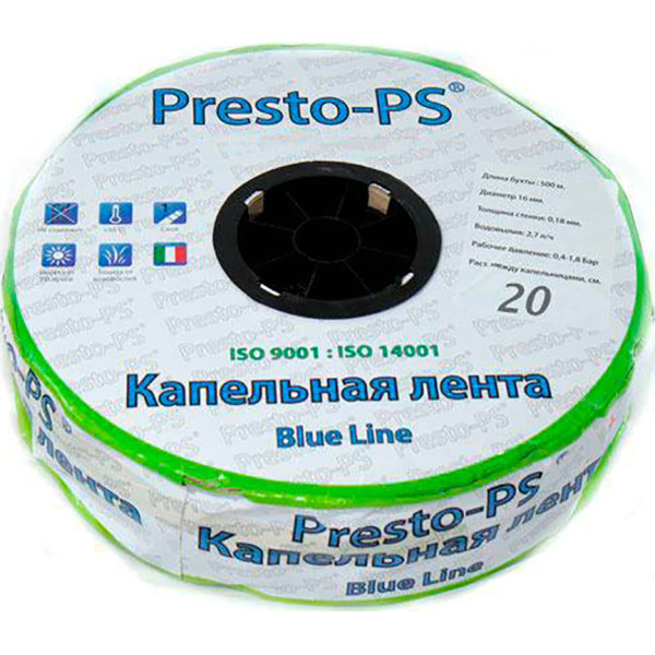 

Капельная лента Presto-PS щелевая Blue Line, длина 500 м (BL-20-500)