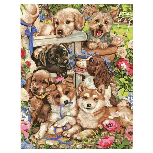 

Картина по номерам BRUSHME Щеночки