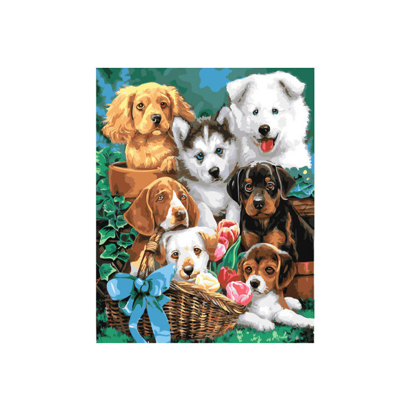 

Картина по номерам BRUSHME Щенячий коллаж