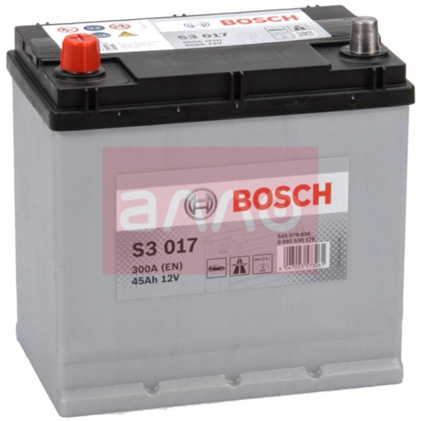 

Автомобильный аккумулятор Bosch S3 017 Black 45 Ah 300 A (0092S30170)