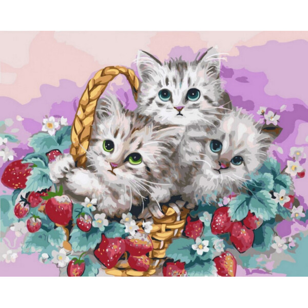 

Картина по номерам. Rainbow Art "Корзина с котятами" GX4129-RA