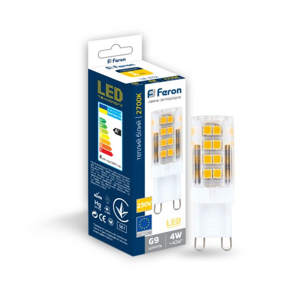 

Лампа светодиодная Feron LB-432 230V 4W 51leds G9 2700K 350m (25769)