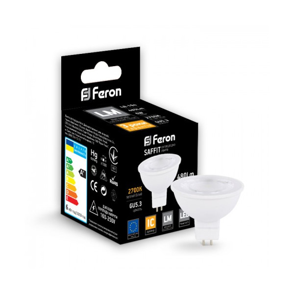 

Лампа светодиодная Feron LB-194 MR16 G5.3 230V 6W 480Lm 2700K decor (25838)