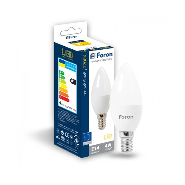 

Лампа светодиодная Feron LB-720 C37 230V 4W 320Lm E14 2700K (25643)