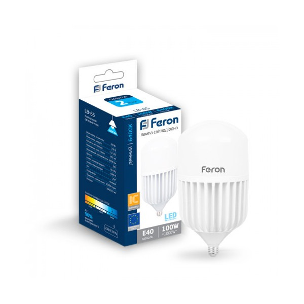 

Лампа светодиодная Feron LB-65 230V 100W 8500Lm E40 6400K (25827)