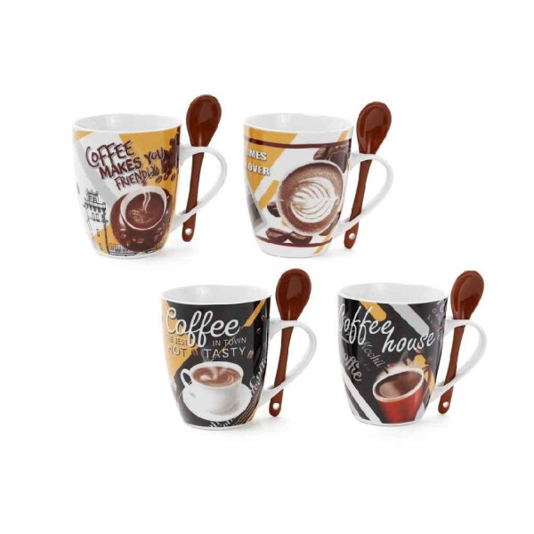 

Набор кружек 350 мл coffee с коричневыми ложками bona di 334-409 (1778)