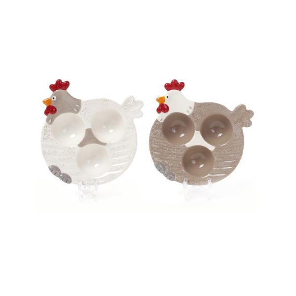 

Подставка для 3-х яиц керамическая Курочка, 2 вида, 15 см (5533)