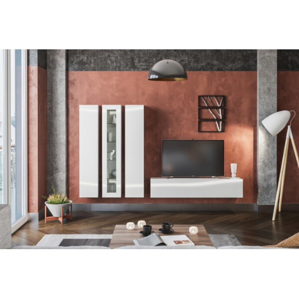 

Тумба под ТВ Гостиная LasCavo Вероника 180×220×30 нимфея альба/нимфея альба лак