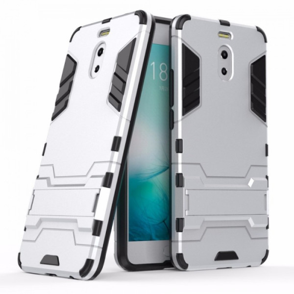 

-подставка ударопрочный Transformer для Meizu M6 Note с мощной защитой корпуса (Серебряный / Satin Silver) (279290)
