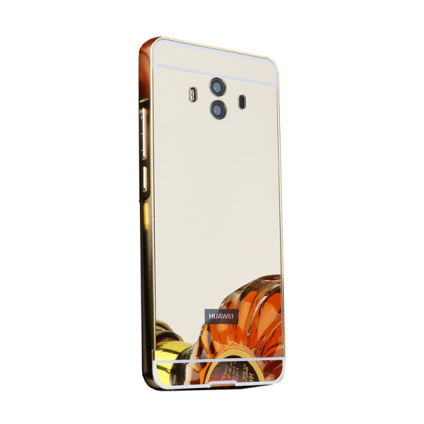 

-бампер металлический с акриловой вставкой с зеркальным покрытием для Huawei Mate 10 (Золотой) (347392)