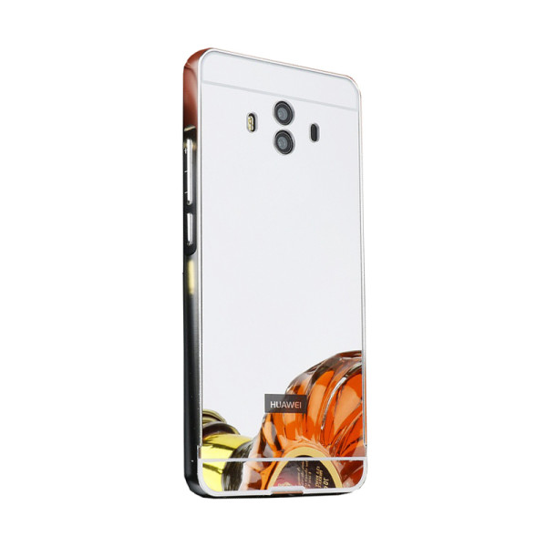 

-бампер металлический с акриловой вставкой с зеркальным покрытием для Huawei Mate 10 (Серебряный) (347394)
