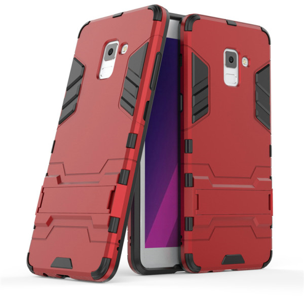 

-подставка ударопрочный Transformer для Samsung A730 Galaxy A8+ (2018) с мощной защитой корпуса (Красный / Dante Red) (418653)