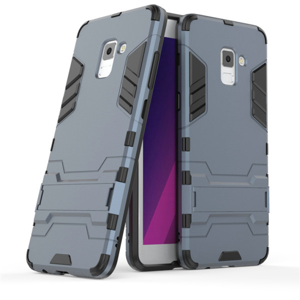 

-подставка ударопрочный Transformer для Samsung A730 Galaxy A8+ (2018) с мощной защитой корпуса (Металл / Gun Metal) (418654)