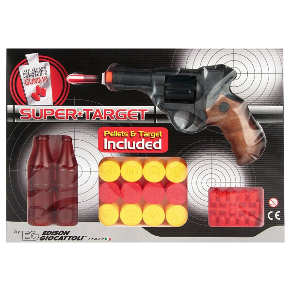 

Игрушечный пистолет на пульках Edison Giocattoli Supertarget 19см 6-зарядный с мишенями (480/21)