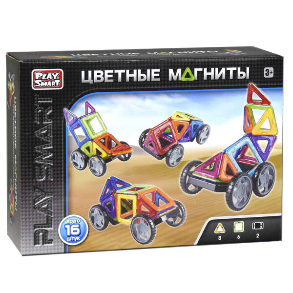 

Детский магнитный Конструктор Play Smart на 16 деталей (2426)