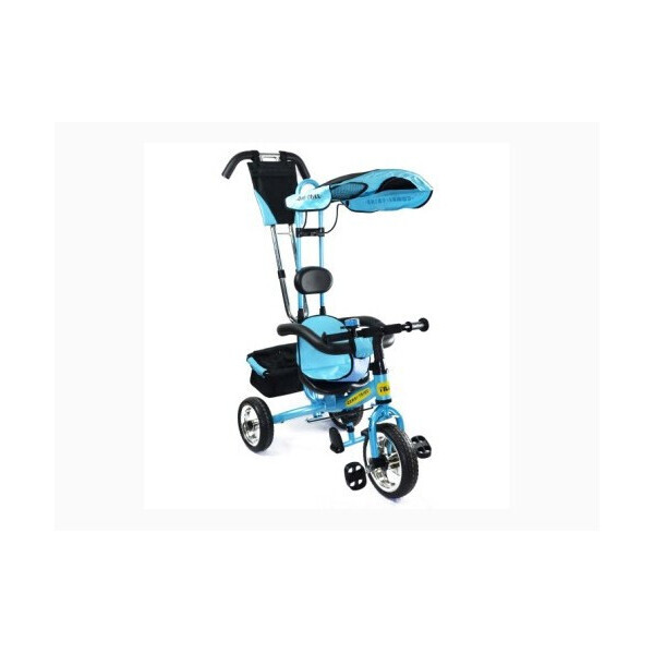 

трехколесный BT-CT-0002 BLUE ручка,крыша,перед.кол.11,задние 9 /1/