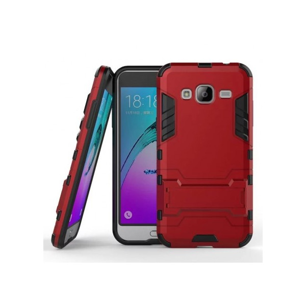 

-подставка ударопрочный Transformer для Samsung J320F Galaxy J3 (2016) с мощной защитой корпуса (Красный / Dante Red) (54814)