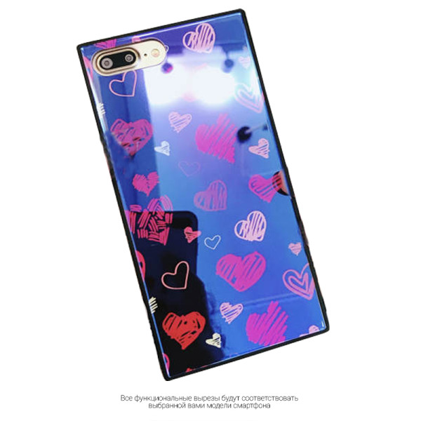 

TPU+Glass YCT прямоугольный для Apple iPhone 7 plus / 8 plus (5.5") (Синий сердца) (562177)