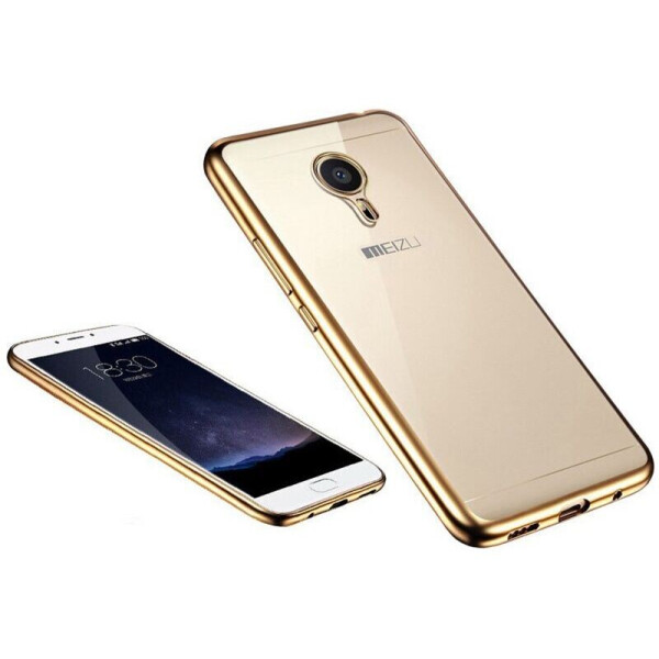 

Силиконовый (TPU) чехол Deexe Glossy Border для Meizu M3 Note - Gold