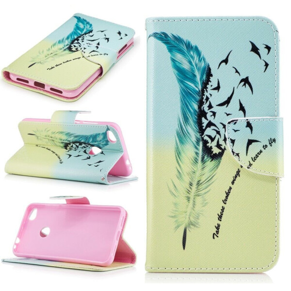 

Чехол-книжка UniCase Life Style для Huawei P8 Lite (2017) - Feather Pattern