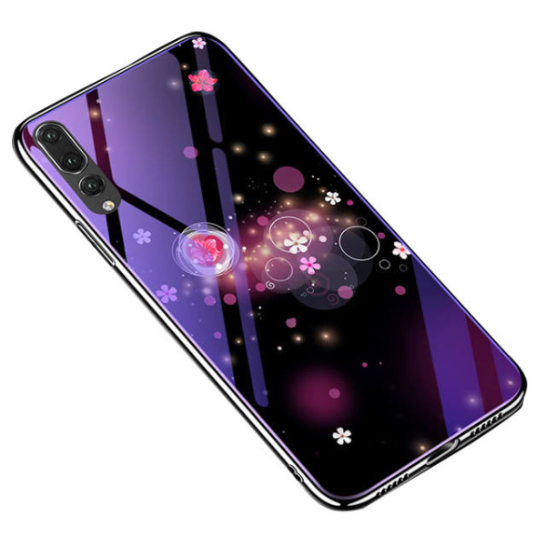 

TPU+Glass Fantasy с глянцевыми торцами для Huawei P20 Lite (Пузырьки и цветы) (590417)