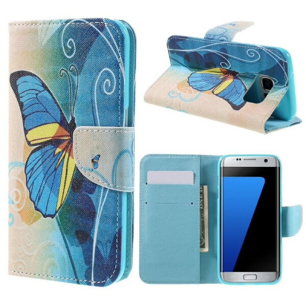 

Чехол-книжка Deexe Color Wallet для Samsung Galaxy S7 edge (G935) - Blue Butterfly