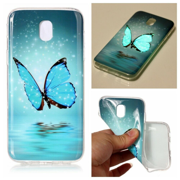 

Силиконовый (TPU) чехол Deexe LumiCase для Samsung Galaxy J7 2017 (J730) - Blue Butterfly