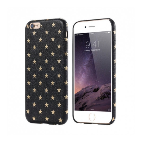 

с имитацией кожи Stars для Apple iPhone 6/6s (4.7") (Черный) (61631)