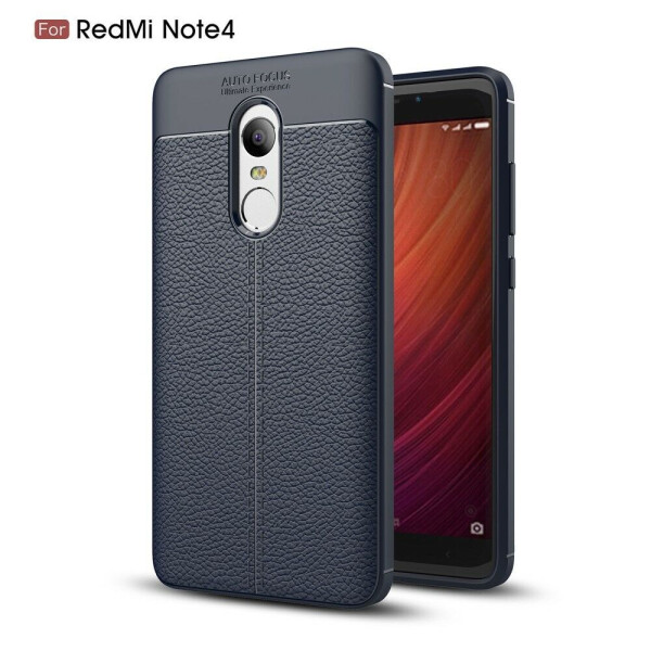 

Защитный чехол Deexe Leather Cover для Xiaomi Redmi Note 4 / Note 4X - Dark Blue