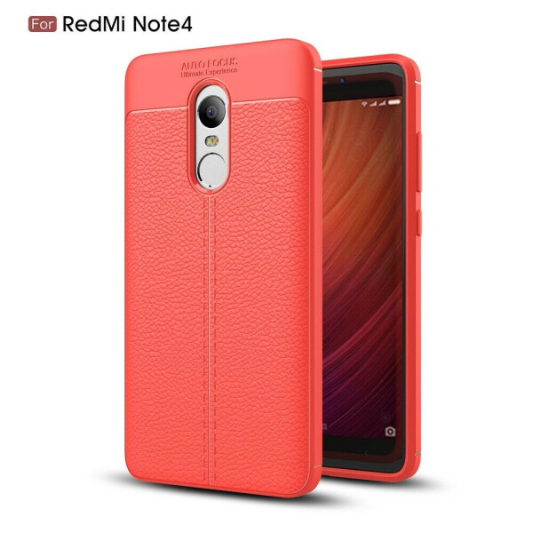 

Защитный чехол Deexe Leather Cover для Xiaomi Redmi Note 4 / Note 4X - Red