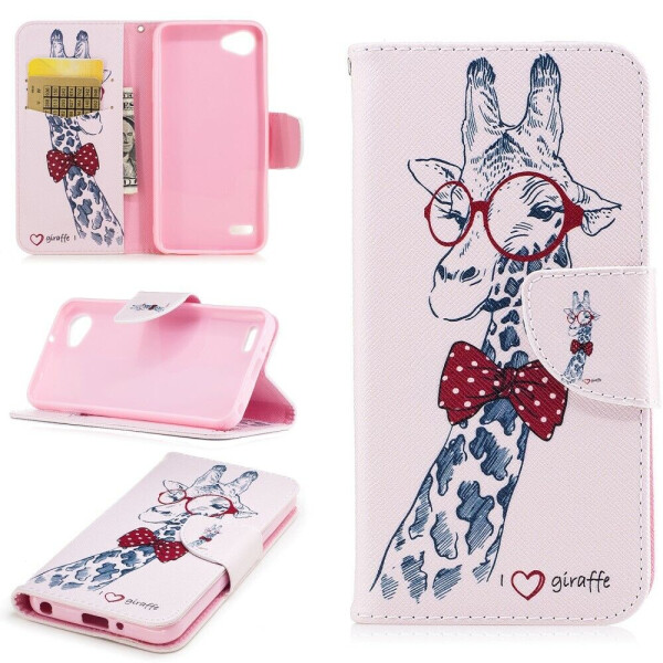

Чехол-книжка Deexe Color Wallet для LG Q6 / Q6a - Giraffe Pattern